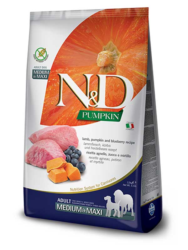 N&D Pumpkin - Lamb & Blueberry Adult Medium & Maxi-01
